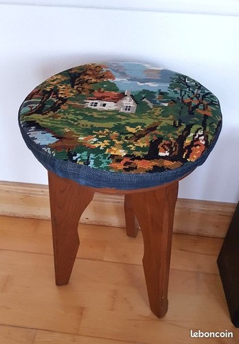 Tabouret vintage bois - vintage,