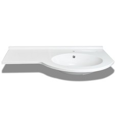 Vasque à encastrer 105 cm salle de bain Blanc lavabo à droite