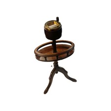 Vintage Standing Ashtray - Wood & Brass - 1950s/60s - With Gaps 