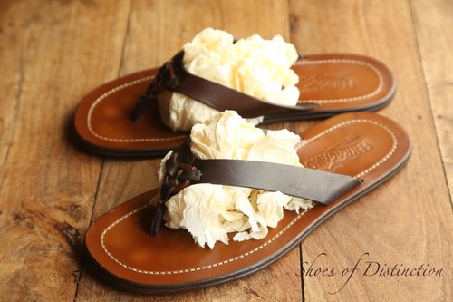 Sandales cuir marron - en,