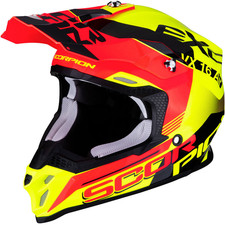 Casque de moto tout-terrain Scorpion VX-16 Air Arhus rouge fluo / jaune...