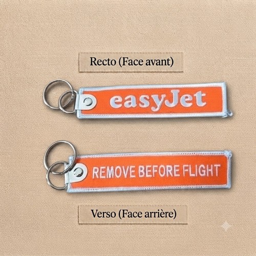 Porte clé brodé avion - clé,