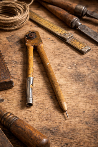 Antique wooden compass dry - compass,