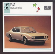 1969-1973 Fiat Dino 2400 Coupe V6 Car Photo Spec Sheet Info CARD 1970 1971 1972
