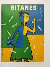 Raymond Savignac Vintage Lithograph Gitanes 1954 Original French Poster