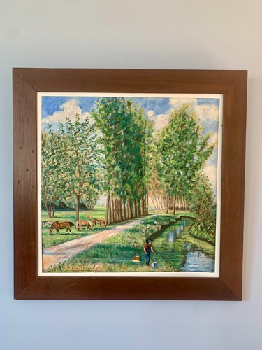 Peinture huile l allée - l'huile, "l'allée