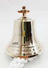 Cloche de porte suspendue nautique ancienne en laiton navire de 4" avec suppo...