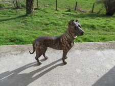 ANCIEN GRAND CHIEN DOGUE ALLEMEND BRONZE DE VIENNE POLYCHROME