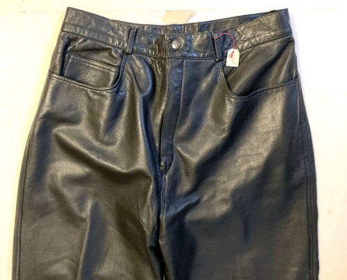 Pantalon cuir noir - pantalon, taille