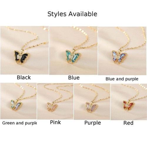 Collier pendentif papillon - , en
