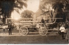 *Superb**RP* RPPC**Pre-1910**Westfield Indiana**Fire Truck with Firefighters