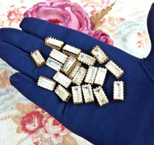 LOT OF 10 ANTIQUE RHINESTONES Rectangular Sewing, Theatre JEWEL