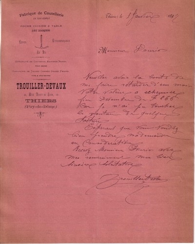 Thiers lettre trouiller - -,