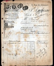 PARIS (II°) VELVET SILK FABRICS for FURNITURE "J. DUCHESNE" in 1895