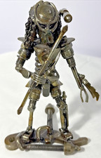 Predator Welded Metal Figurine Sculpture Nuts Bolt Recycled Art Statue Collector