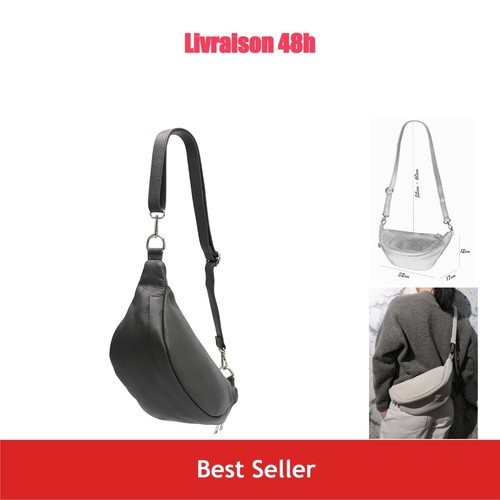 Sac banane cuir véritable - en,