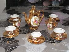 Service  café  en porcelaine  BAVARIA doré scènes galantes FRAGONARD 18 pièces