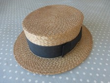 Ancien chapeau canotier en paille tressé made in Fr de marque Reynaud taille 54