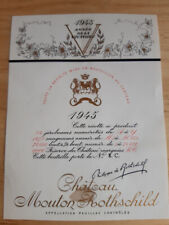 RARE 1945 Chateau Mouton Rothschild Wine Label Numbered RC Specimen Discreet