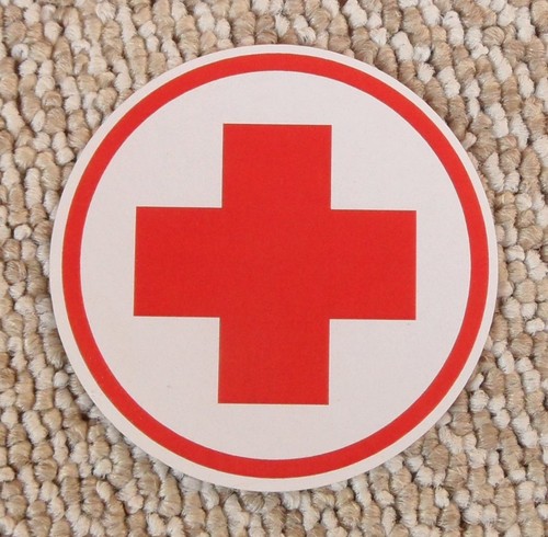 Sticker red cross - sticker, for