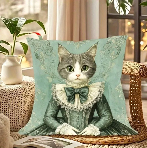 Housse coussin chatte en - housse, de