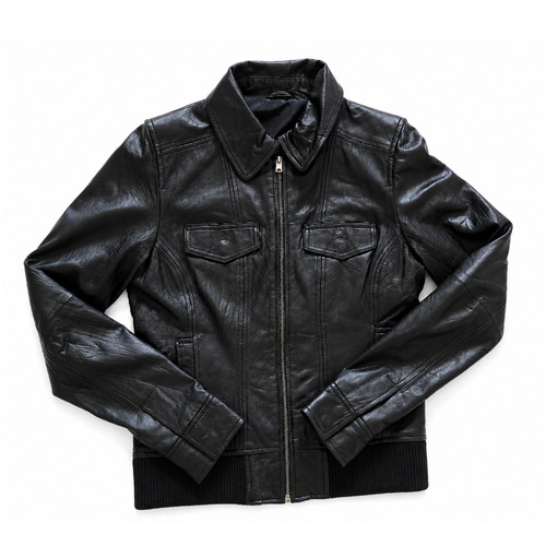 Blouson cuir noir style - en,