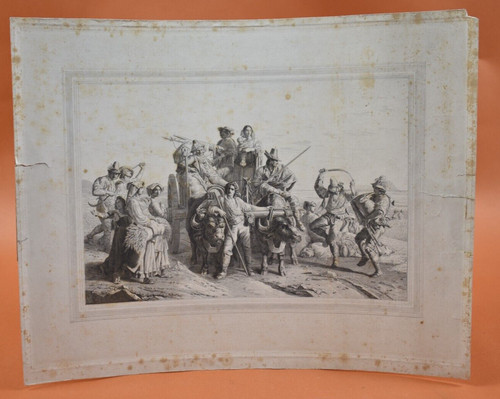 Gravure 1844 scène - -,