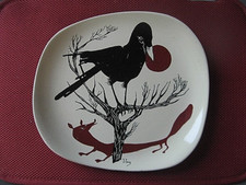 ++"532.10" Yves Cruaz Salins France Plate Le Corbeau Et Le Renard 60-70