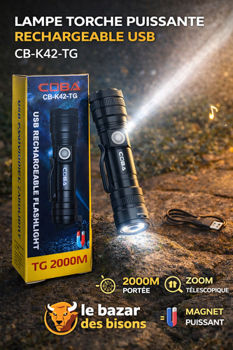 Lampe torche led puissante - 🦬lampe,