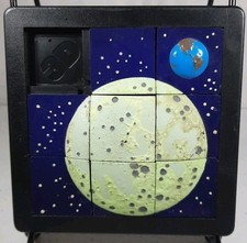 Moon w/ Earth- 3D Slide Puzzle (DaMert Company, 1993) Vintage- Glow In The Dark!