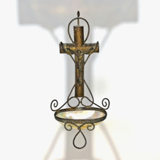 Small Brass and Mother of Pearl Blessen Antique 19th Century