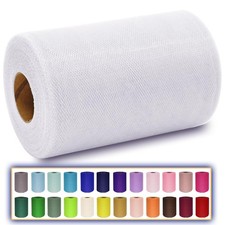 White Tulle Fabric Roll 6 Inch