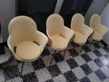 Vintage Lot of 4 Italian Design Chairs Sintesi GOGO Series Marcello Ziliani