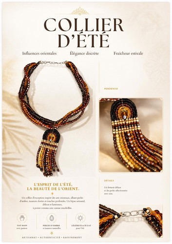 Collier été pierres - collier, d'été,