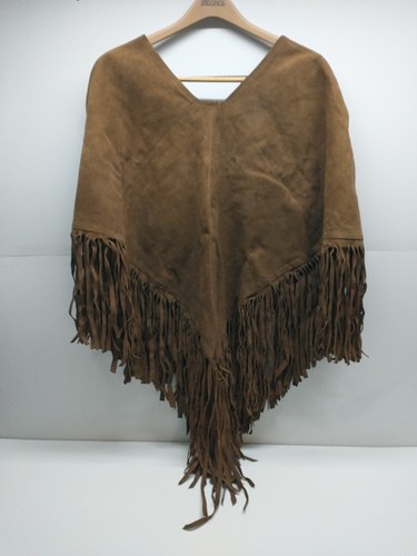 Vintage leather poncho - leather,