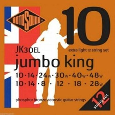 12 Cordes de guitare acoustique Rotosound Jumbo King 10 Phosphor Bronze  *NEUF*