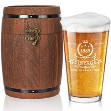 Verre à Bière 40e Anniversaire pour Homme 4736 g - Boîte Tonneau - Idée Cadeau