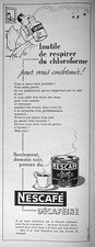 1954 NESCAFÉ DECAFFEINATED CHLOROFORM USELESS BREATHING PRESS AD