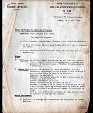 CITROEN CAR DEALER petrol gauge "TECHNICAL NOTE N°349" in 1938