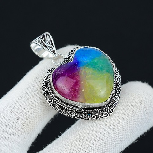 Pendentif cœur quartz solaire - quartz,