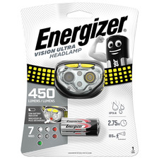 Energizer Vision Ultra Lampe Frontale UPN-158411 450 LUMENS Noir 3 Piles AAA