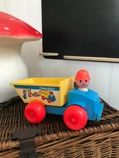 26 ⚜️ Old Toy Dump Truck Fisher Price 1982 Vintage Ref 151