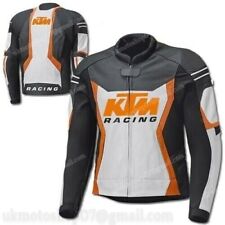 KTM Veste en Cuir de Moto Veste Motard en Cuir Hommes Veste en Cuir de Motard CE