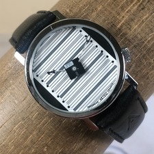 AKTEO Programmer Men J-C Mareschal Dresign Leather Floppy 32mm Watch 7"