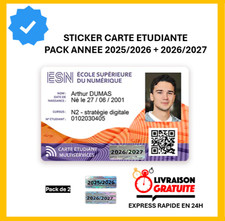 Autocollant carte étudiant