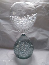 SABLIER EN VERRE Bleu et blanc