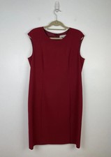 Gerard Darel Structured Sleeveless Midi Pencil Dress Zip Front Slit Size 46 UK18