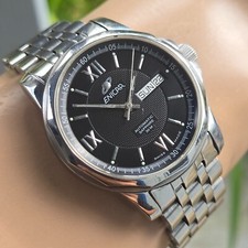 ENICAR men's automatic watch black diual 3168.51.326 day/date swiss made