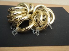 18 Anneaux de Rideaux en Laiton doré + 20 crochets,  état Neufs
