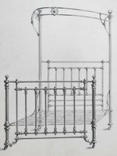 HENRI VOGELSANG bed iron metal brass ORIGINAL DRAWING 1887